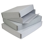 Archival Print and Poster storage boxes. Made from BLUE E-FLUTE CORRUGATED CARDBOARD. Indefinite storage.