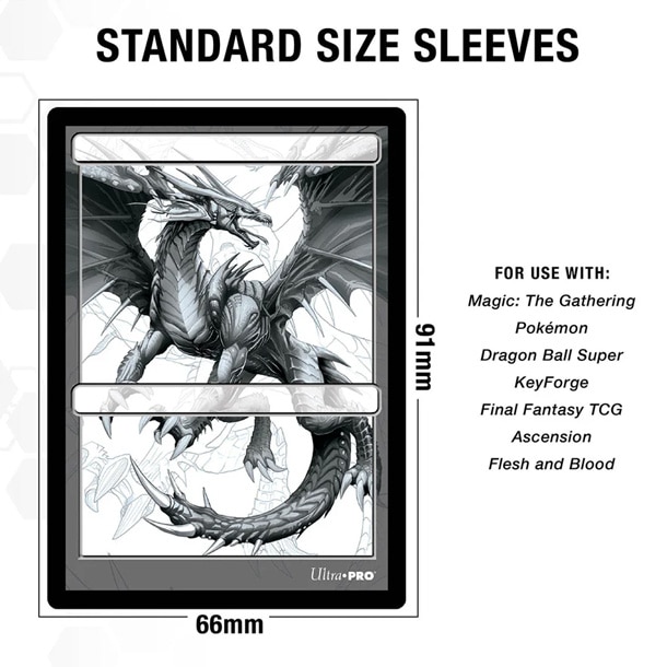 TCG standard deck protector sleeves specifications