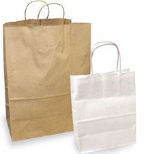 Natural & White Kraft Shopping Bags