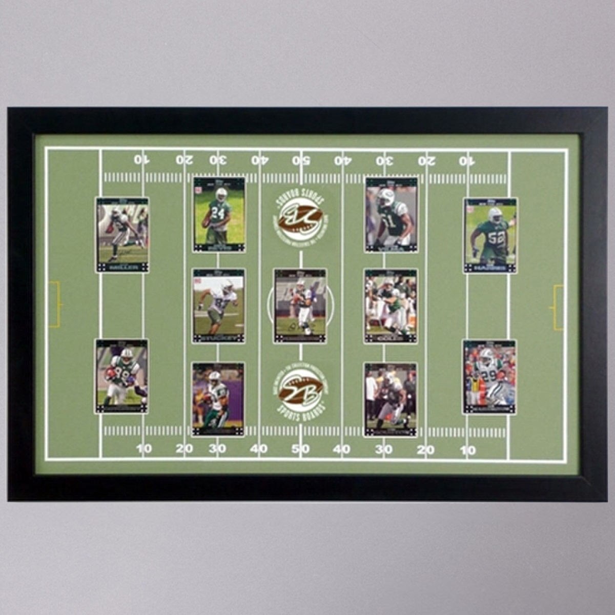 Football Label Frame Trading Card Football Frame 11 Windows Black Wood Frame