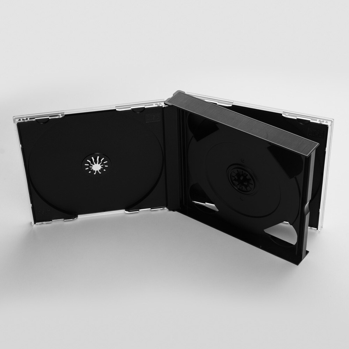 4 CD Case with Black Trays holds four CDS and Two Tray Cards
