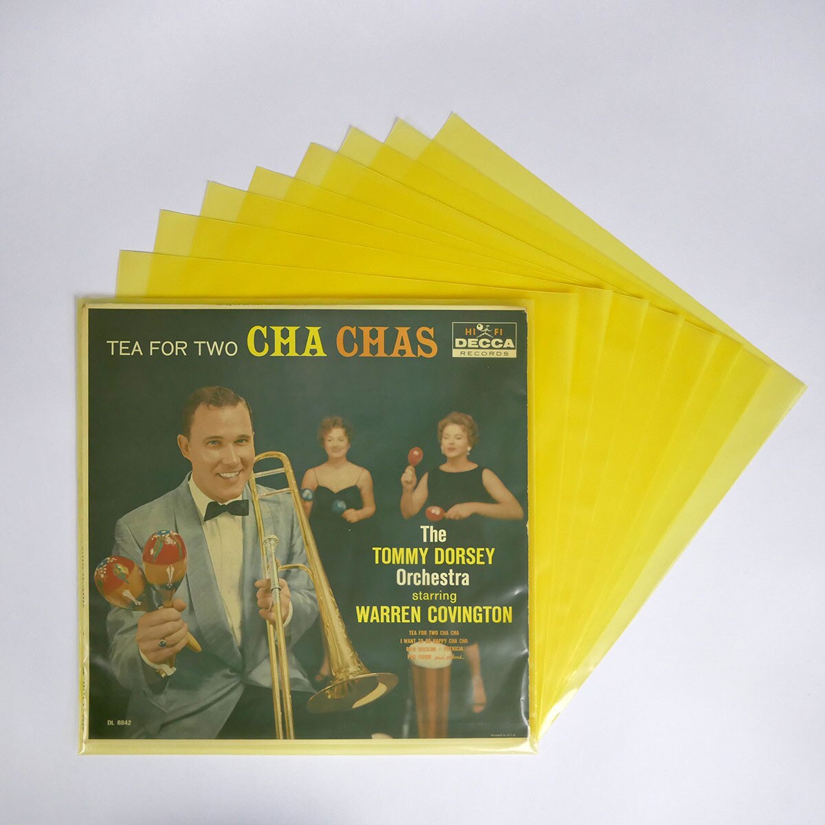 Translucent YELLOW Polyethylene Album Jacket Sleeves