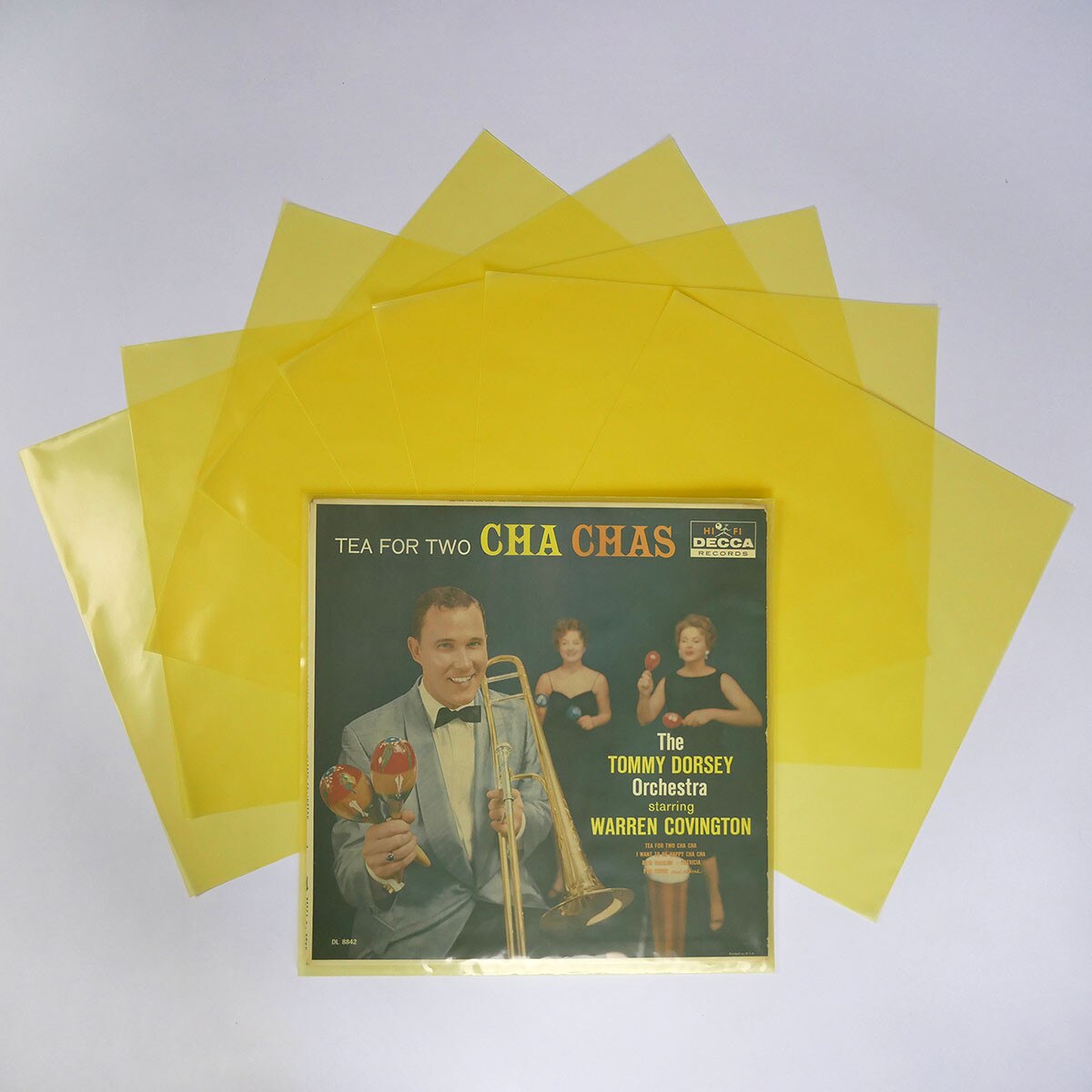 Translucent YELLOW Polyethylene Album Jacket Sleeves
