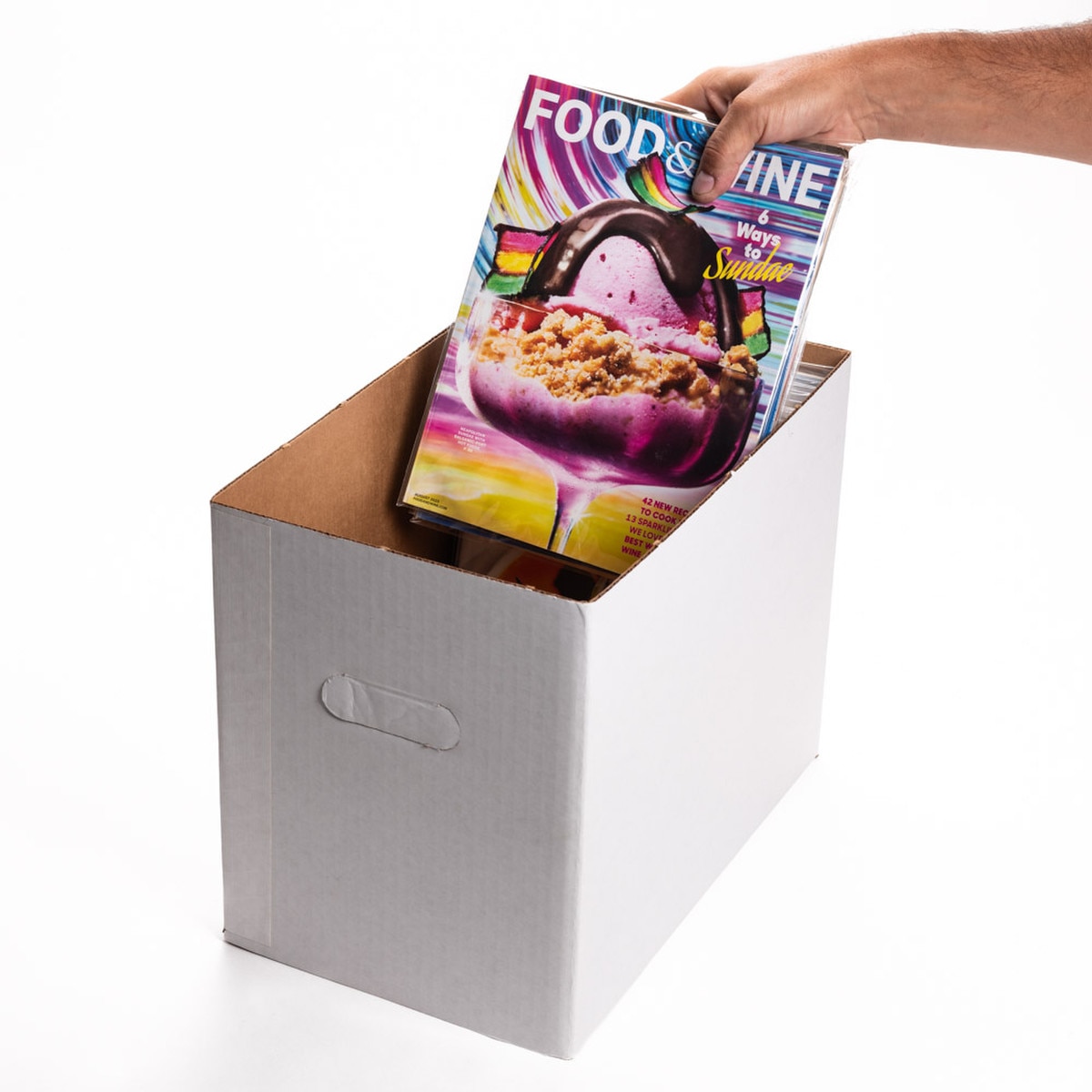 Walk In Magazine Box Magazine Storage Box White Corrugated Cardboard Holds 150